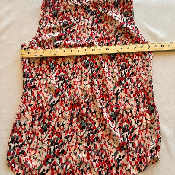 Reiss Red and Black Patterned Sleeveless Blouse - Picture 3 of 8